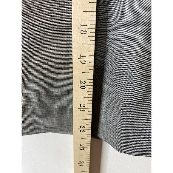 Theory Wool Lane Blend Knee Length Gray Pencil Skirt Pockets Career Size 0 - Picture 2 of 11